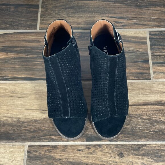 Vionic Aloft Chryssa Womens Size 6.5 Shoes Black Suede Open Toe Ankle Boots - Picture 13 of 14